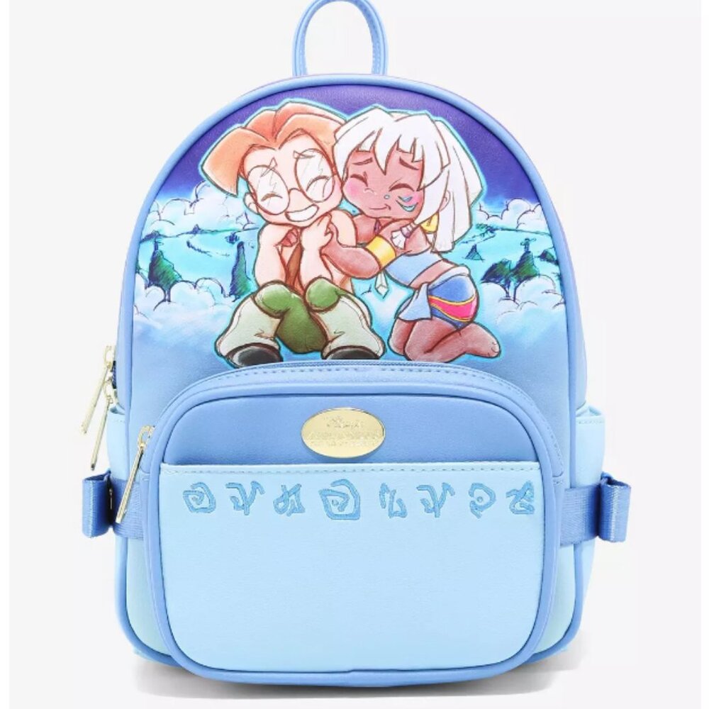 NWT Loungefly Disney Atlantis Chibi Milo & Kida 2-in-1 Mini Backpack+Fanny Pack